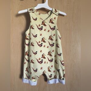 The Little Fawn - Pheasant and Woodcock Short Cuffed Romper